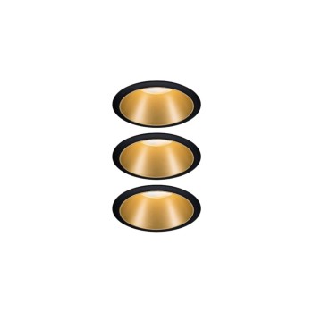 Paulmann Set Cole Coin, 3StepDim, 3x6W 2700K 230V schwarz gold matt