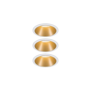 Paulmann Set Cole Coin, 3StepDim, 3x6,5W 2700K 230V weiss gold matt