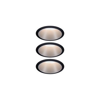 Paulmann Set Cole Coin, 3StepDim 3x6W 2700K 230V schwarz silber mt