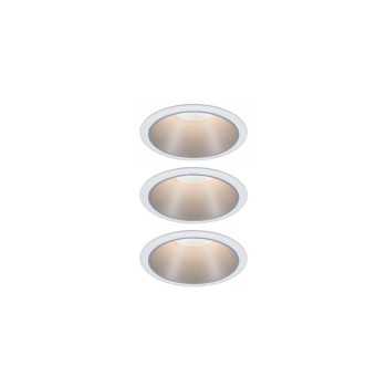 Paulmann Set Cole Coin, 3StepDim 3x6W 2700K 230V weiss/silber matt
