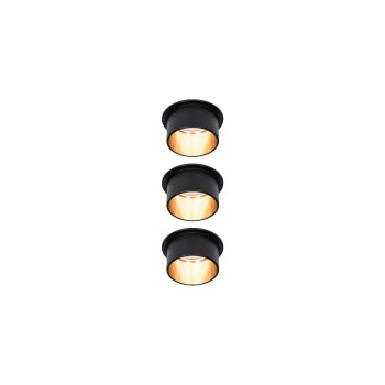 Paulmann EBL Set GilCoin sz matt/Gold Alu, 3-stepdim rund starr LED 3x6W 230V