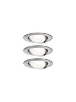 Paulmann Luminaire encastré LED Nova Plus 3-Set fer brossé