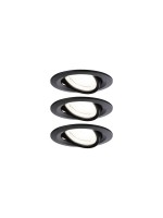 Paulmann Luminaire encastré LED Nova Plus 3-Set Noir