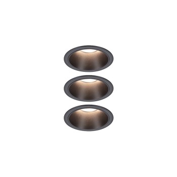 Paulmann LED Einbauleuchte 3-Step-Dim Cole, Coin Basisset IP44 rund 88mm Coin 3x6W 3x4