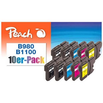 Peach Ink Brother LC-980/1100 Multipk. 10, 4x13 6x7,4ml 4x bk, 2x c, m, y Peach Ink Brother LC-980/1100 Multipk. 10, 4x13 6x7,4ml 4x bk, 2x c, m, y