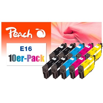 Peach Ink Epson No 16 Multi-10-Pack, 4x6,2 6x3,8ml 4x bk, 2x c, m, y Peach Ink Epson No 16 Multi-10-Pack, 4x6,2 6x3,8ml 4x bk, 2x c, m, y