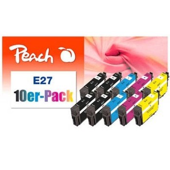 Peach Ink Epson No 27 Multi-10-Pack, 6x6,8 4x4ml 4x bk, 2x c, m, y Peach Ink Epson No 27 Multi-10-Pack, 6x6,8 4x4ml 4x bk, 2x c, m, y