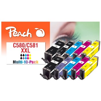 Peach Canon 580XXL/581XXL,Multi-10-Pack, 2x23, 8x12 ml Peach Canon 580XXL/581XXL,Multi-10-Pack, 2x23, 8x12 ml