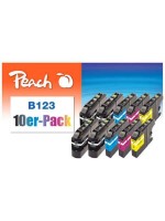 Peach Brother LC-123, Multi 10-Packk, 4x bk je 2x c/m/y, 4x19 ml, 6x8.1 ml