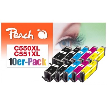 Peach Canon 550XL/551XL, PEA, Multi-10-Pack, je 2x bk/pbk/c/m/y XL Peach Canon 550XL/551XL, PEA, Multi-10-Pack, je 2x bk/pbk/c/m/y XL