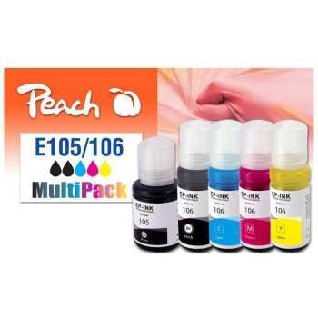 Peach Spar Pack ersetzt Epson No. 105, No., black , Cyan, Magenta, yellow, 5er-Pack Peach Spar Pack ersetzt Epson No. 105, No., black , Cyan, Magenta, yellow, 5er-Pack