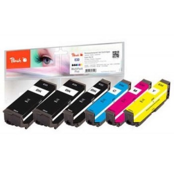 Peach E33 Multi Pack Plus, 6er-Multipack, black , Cyan, Magenta, yellow