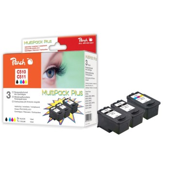 Peach Druckkopf Canon PG-510/CL-511 Multip+, 2x black 14ml 525S., color 13ml 395 pages Peach Druckkopf Canon PG-510/CL-511 Multip+, 2x black 14ml 525S., color 13ml 395 pages