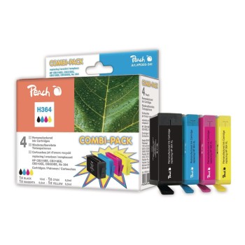 Peach Ink HP No 364 MultiPack, 1x 9ml black + 3x 6.2ml Peach Ink HP No 364 MultiPack, 1x 9ml black + 3x 6.2ml