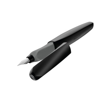 Pelikan Stylo plume Twist moyen (M), Noir/Gris Pelikan Stylo plume Twist moyen (M), Noir/Gris