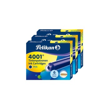 Pelikan Cartouche d’encre TP/6/3B Bleu royal, paquet de 3