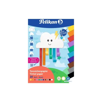 Pelikan Papier coloré Rainbow 20 feuilles, 101couleurs assorties