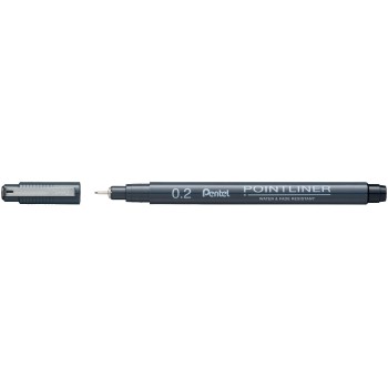 pentel Fineliner Pigment 0.2 mm, Noir pentel Fineliner Pigment 0.2 mm, Noir