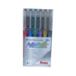 pentel Stylo à encre gel Hybrid Gel Grip DX Metallic 1 mm, Multicolore