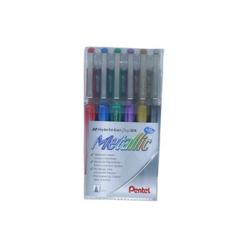 pentel Stylo à encre gel Hybrid Gel Grip DX Metallic 1 mm, Multicolore pentel Stylo à encre gel Hybrid Gel Grip DX Metallic 1 mm, Multicolore