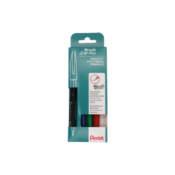 Pentel Brush Sign Pen, Faserschreiber, 4er Set Pentel Brush Sign Pen, Faserschreiber, 4er Set