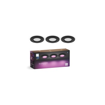 Philips Hue Slim Recessed Spot, black 90mm 3er Pack