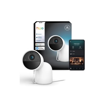 Philips Hue Secure Kamera 2K, kabelgebundene mit Standfuss, weiss