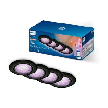 Philips PHI WFB GU10 Kits + GU10, RGB 4CT, black Philips PHI WFB GU10 Kits + GU10, RGB 4CT, black