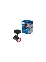 Philips Smart Lighting Spot intelligent noir, GU10, 16 millions de couleurs, 2 200-6 500 kelvins