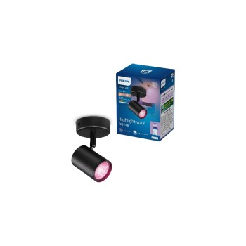 Philips Smart Lighting Spot intelligent noir, GU10, 16 millions de couleurs, 2 200-6 500 kelvins Philips Smart Lighting Spot intelligent noir, GU10, 16 millions de couleurs, 2 200-6 500 kelvins