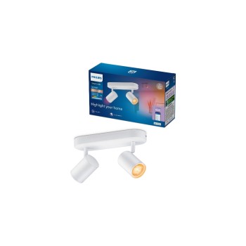 Philips Smart Lighting Spot intelligent à 2 flammes, blanc, GU10, 16 millions de couleurs Philips Smart Lighting Spot intelligent à 2 flammes, blanc, GU10, 16 millions de couleurs