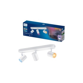 Philips Smart Lighting Spot intelligent à 3 flammes, blanc, GU10, 16 millions de couleurs Philips Smart Lighting Spot intelligent à 3 flammes, blanc, GU10, 16 millions de couleurs
