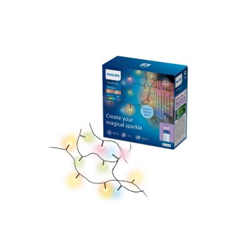 Philips Smart Lighting Guirlande lumineuse LED de 20 m, changement de couleur, usage intérieur et extérieur Philips Smart Lighting Guirlande lumineuse LED de 20 m, changement de couleur, usage intérieur et extérieur