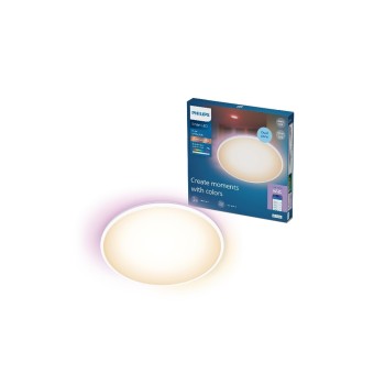 Philips Smart Lighting Plafonnier Rune rond, 2 100 lumens, effet lumineux « halo » Philips Smart Lighting Plafonnier Rune rond, 2 100 lumens, effet lumineux « halo »