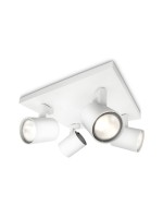 Philips Spot encastré Runner, 4 x GU10, 20 W, blanc