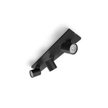 Philips, Aufbauspot MyLiving Runner, 3 x GU, tube, black, 3x20W, 230V