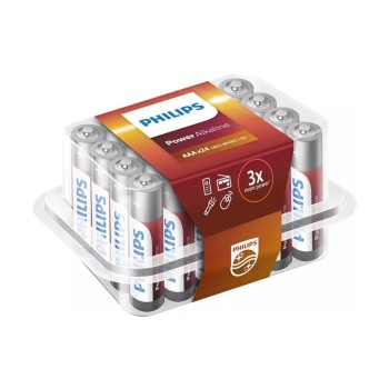 Philips Batterie Power Alkaline AAA, 1.5 V, LR03 Alkaline; 24 Stück