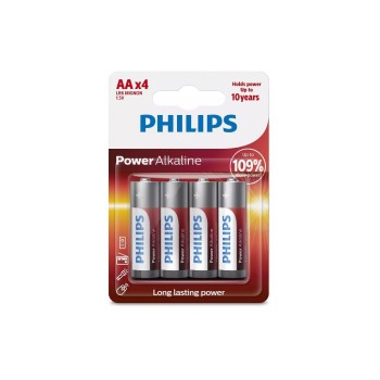Philips Batterie Power Alkaline AA, 1.5 V, LR6 Alkaline; 4 Stück