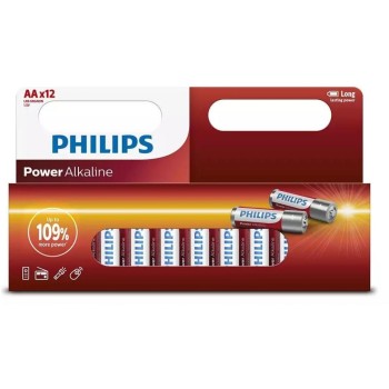 Philips Batterie Power Alkaline AA, 1.5 V, LR6 Alkaline; 12 Stück