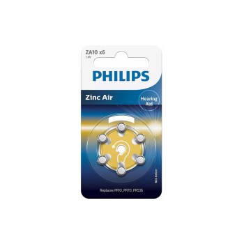 Philips Hörgerätbatterie ZA10, 90 mAh, 1.4 V, Hörhilfe/Zink-Luft; 6 Stück Philips Hörgerätbatterie ZA10, 90 mAh, 1.4 V, Hörhilfe/Zink-Luft; 6 Stück