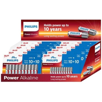 Philips Batterie 120x AA und 120x AAA, 6 Blister 10 plus 10 AA, AAA