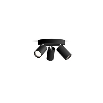 Philips Spot encastré Idris GU10, IP44, rond Noir, sans LM Philips Spot encastré Idris GU10, IP44, rond Noir, sans LM