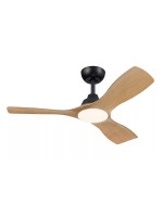 Philips Ventilateur de plafond LED Olas 30W, noir / bois