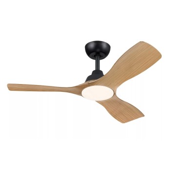 Philips Ventilateur de plafond LED Olas 30W, noir / bois