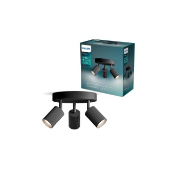 Philips Wyatt Aufbauspot 3er rund, ohne Leuchtmittel GU10, schwarz Philips Wyatt Aufbauspot 3er rund, ohne Leuchtmittel GU10, schwarz