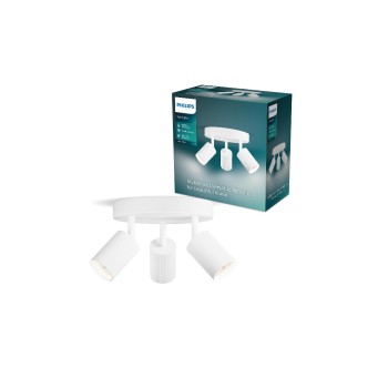 Philips Wyatt Aufbauspot 3er rund, ohne Leuchtmittel GU10, weiss Philips Wyatt Aufbauspot 3er rund, ohne Leuchtmittel GU10, weiss