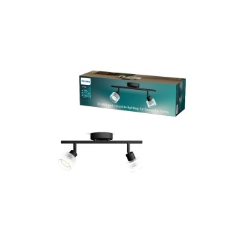 Philips Horen Aufbauspot 2x5W, ohne Leuchtmittel GU10, schwarz Philips Horen Aufbauspot 2x5W, ohne Leuchtmittel GU10, schwarz