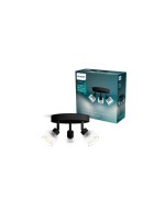 Philips Horen Aufbauspot 3x5W plate, ohne Leuchtmittel GU10, schwarz