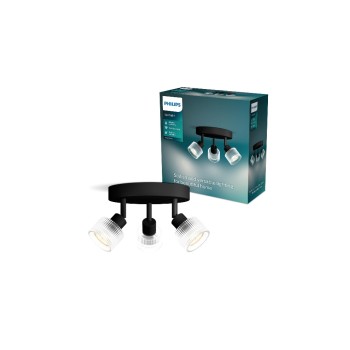 Philips Horen Aufbauspot 3x5W plate, ohne Leuchtmittel GU10, schwarz Philips Horen Aufbauspot 3x5W plate, ohne Leuchtmittel GU10, schwarz