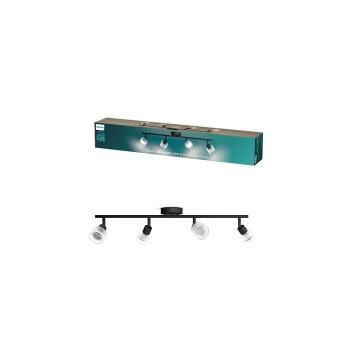 Philips Horen Aufbauspot 4x5W, ohne Leuchtmittel GU10, schwarz Philips Horen Aufbauspot 4x5W, ohne Leuchtmittel GU10, schwarz